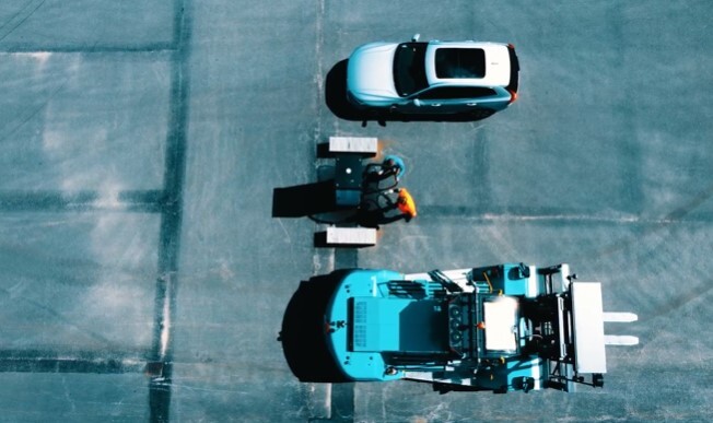 Electric forklift charging